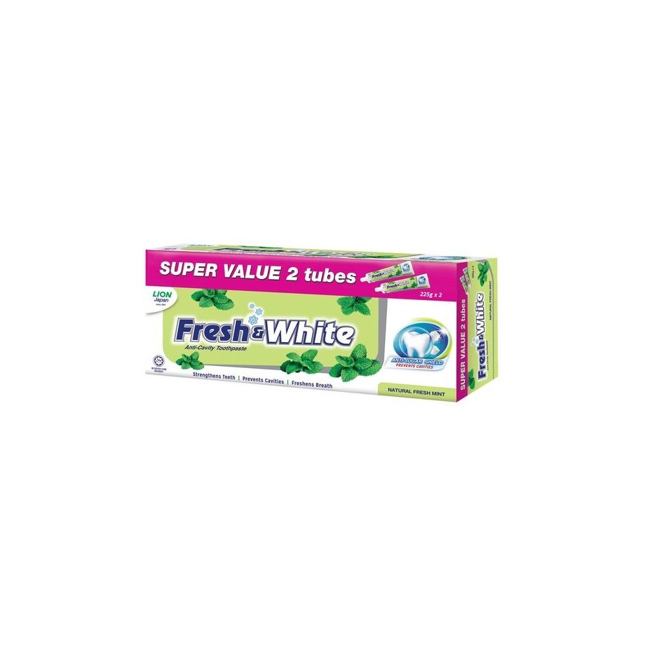 Fresh & White Toothpaste Natural Fresh Mint Twin Pack